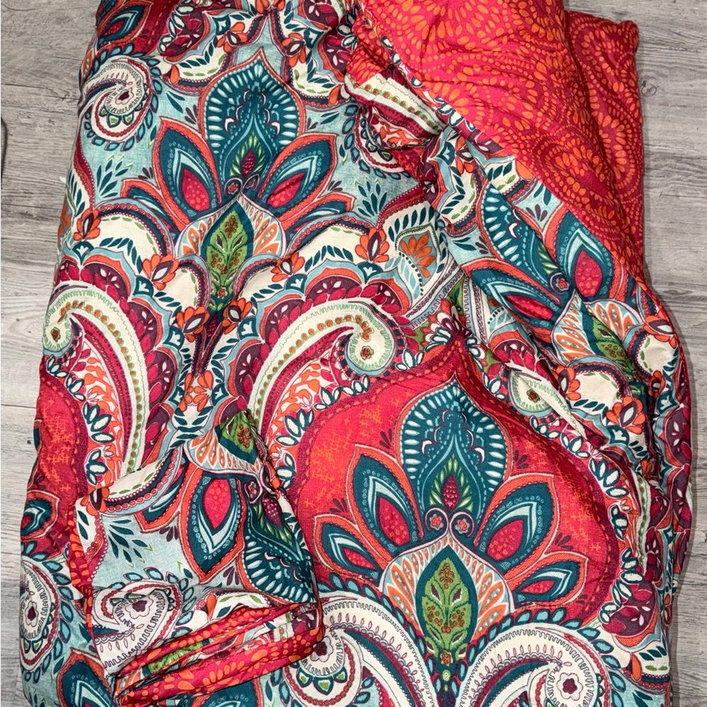 VCVY Home Paisley Patterned King Size Bedding Set - Multicolor - Picture 2 of 3